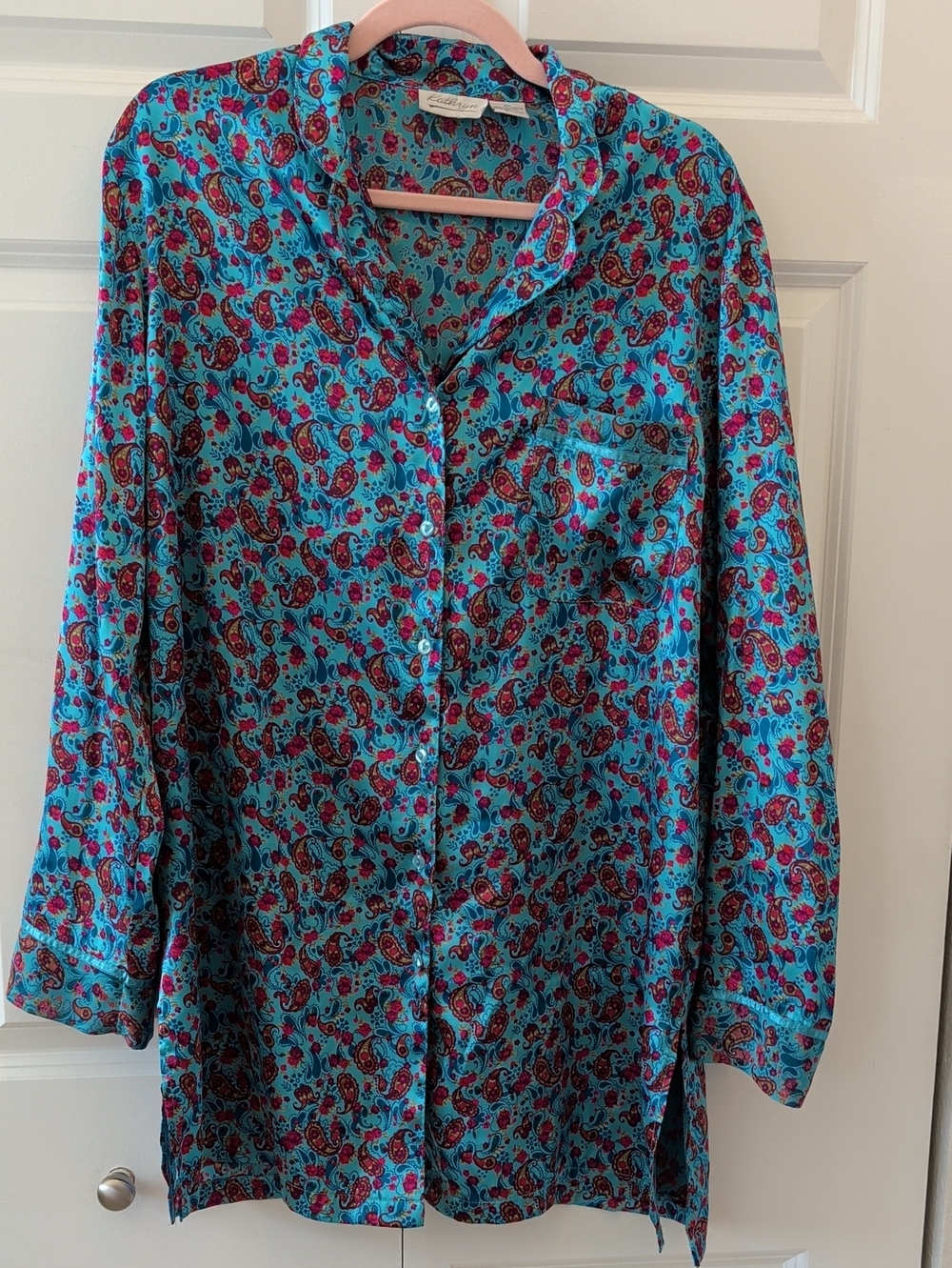 5 For $25 Silky Turquoise Paisley Chemise - Womens Sleepwear